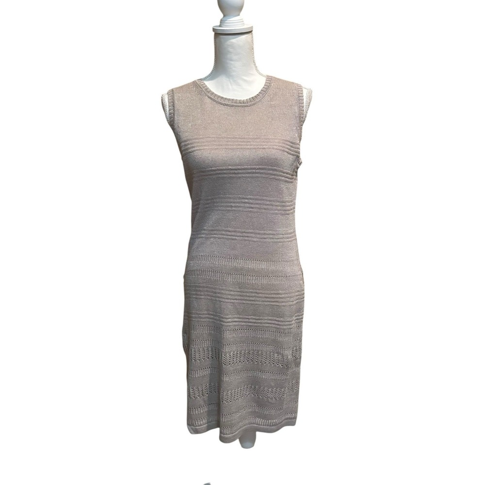 Tommy Bahama Womens Size Small Sweater Dress 100% Linen Tan Beige Sleeveless NWT